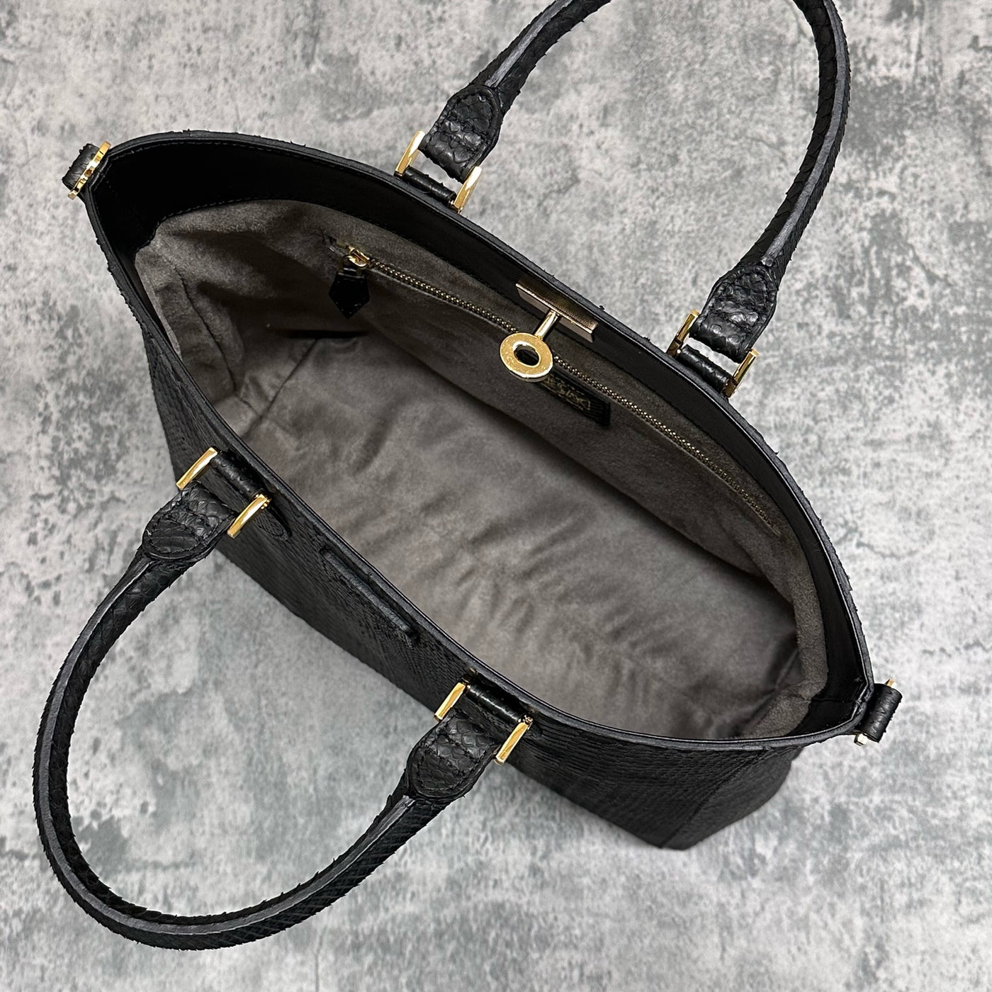 パイソン トートバッグ CALON(G) - BLACK/ブラック – Le'sac