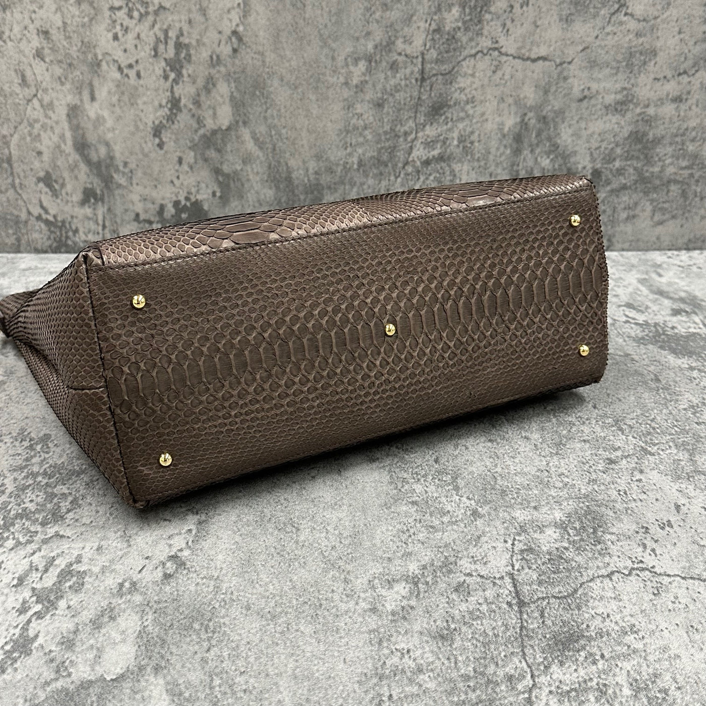 パイソン トートバッグ 蛇革 本革 茶色 ブラウン CALON(G) – Le'sac