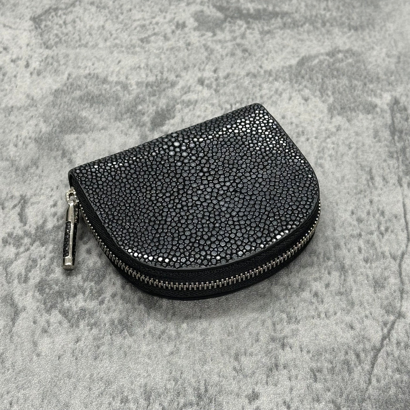 スティングレイ 小銭入れ エイ革 ガルーシャ 本革 黒 ブラック 品番CP