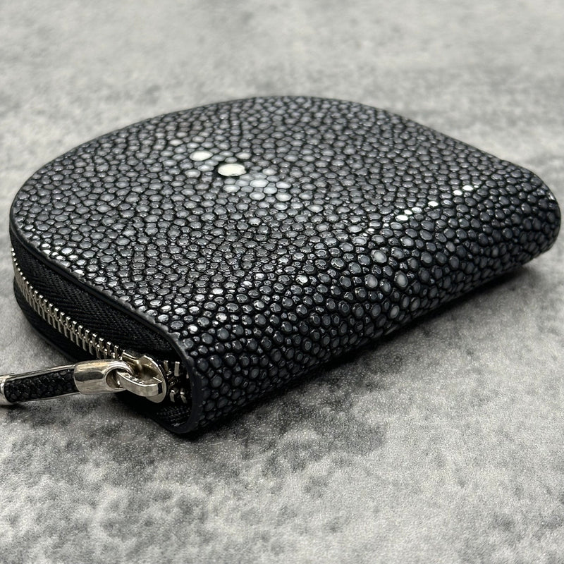 スティングレイ ガルーシャ 小銭入れ ケース エイ革 レザー 財布 スティングレイ 小銭入れ エイ革 ガルーシャ 本革 黒 ブラック 品番CP