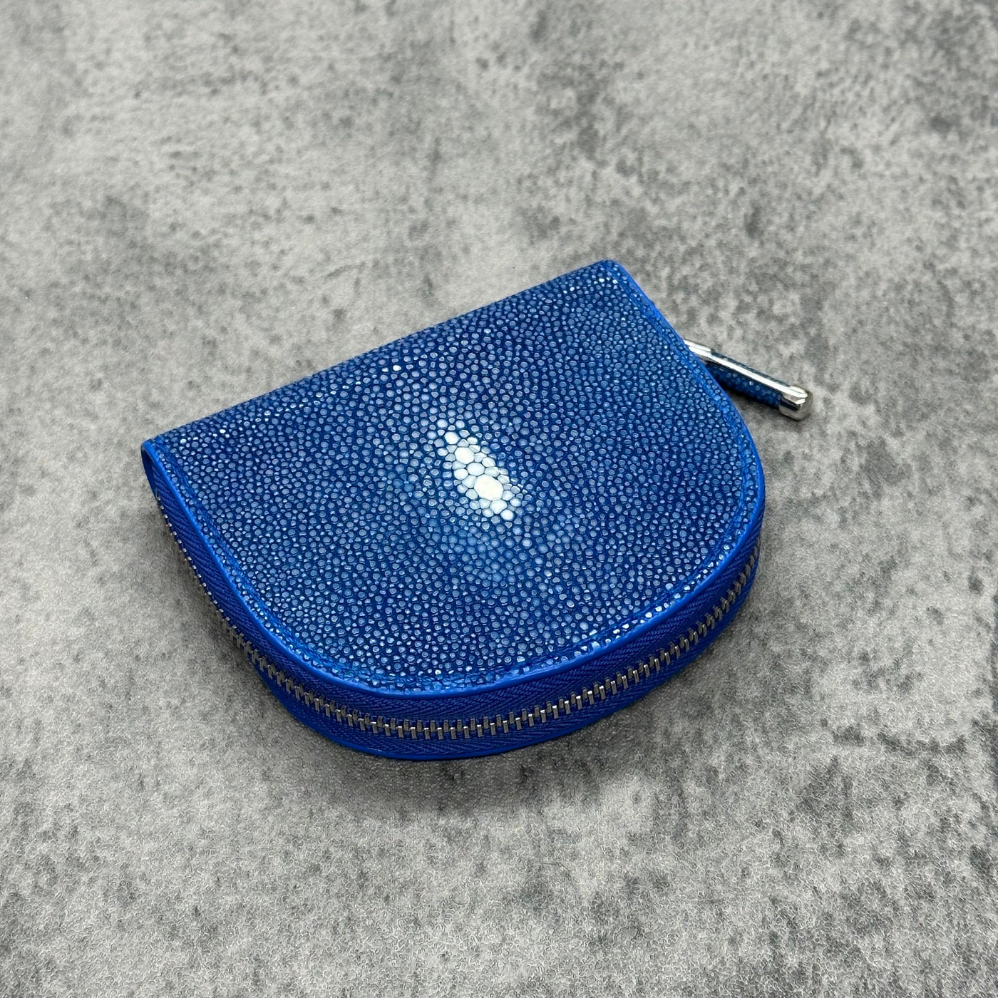 スティングレイ 小銭入れ エイ革 ガルーシャ 本革 紺 青 ブルー 品番CP