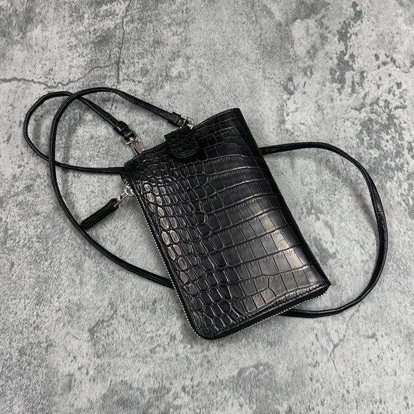 クロコダイル スマホショルダー CAPRI - BLACK/ブラック