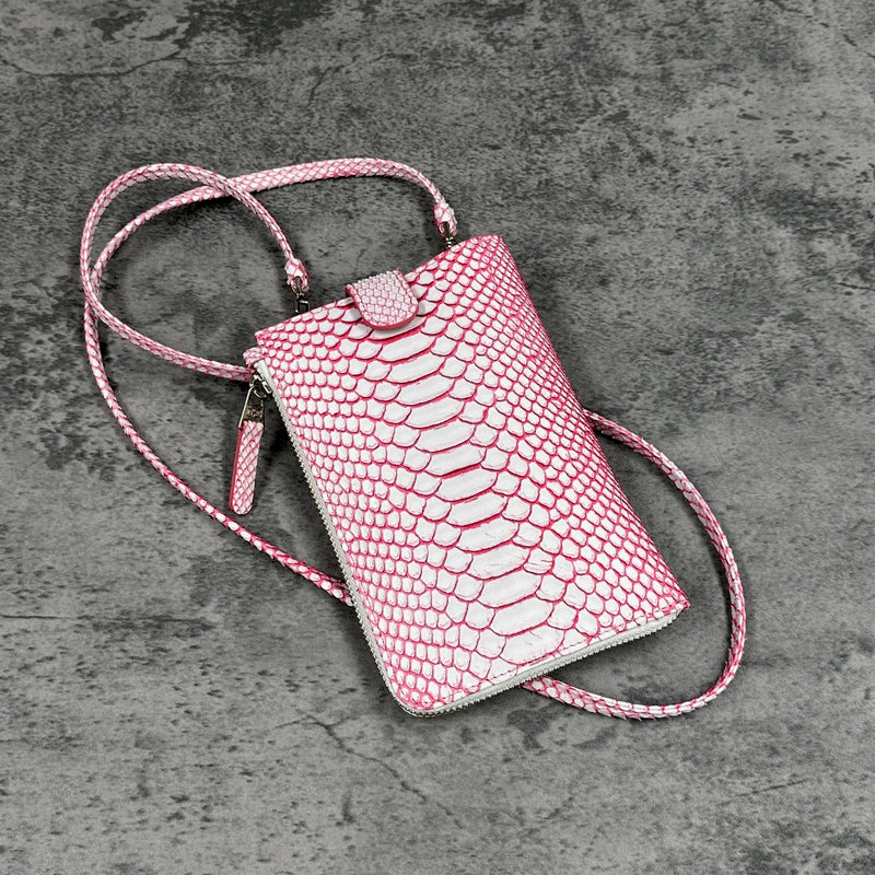 パイソン スマホショルダー CAPRI - WHITE＆RED/ホワイト＆レッド