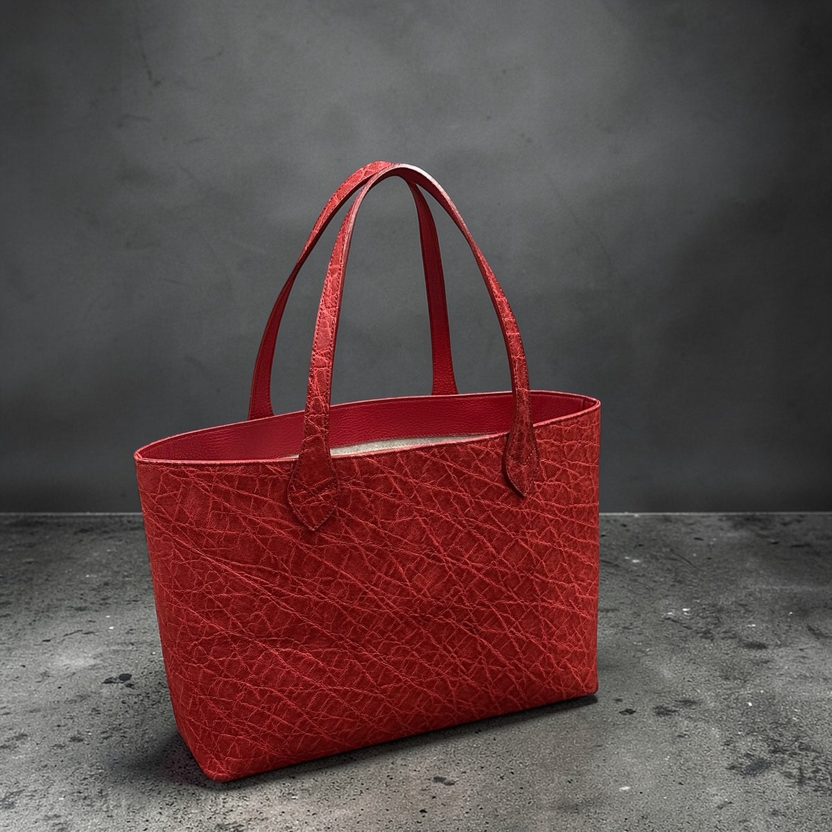 エレファント トートバッグ 象革 本革 メンズ レディース 赤色 レッド