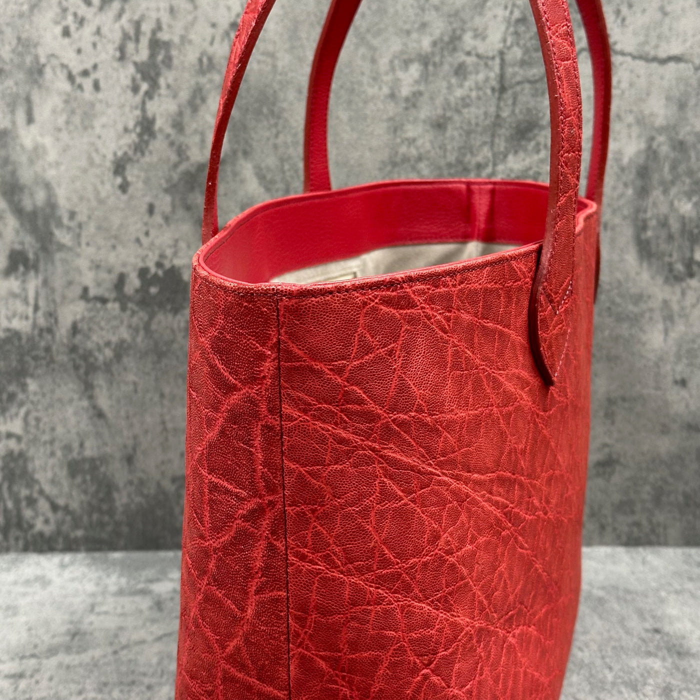 エレファント トートバッグ 象革 本革 メンズ レディース 赤色 レッド