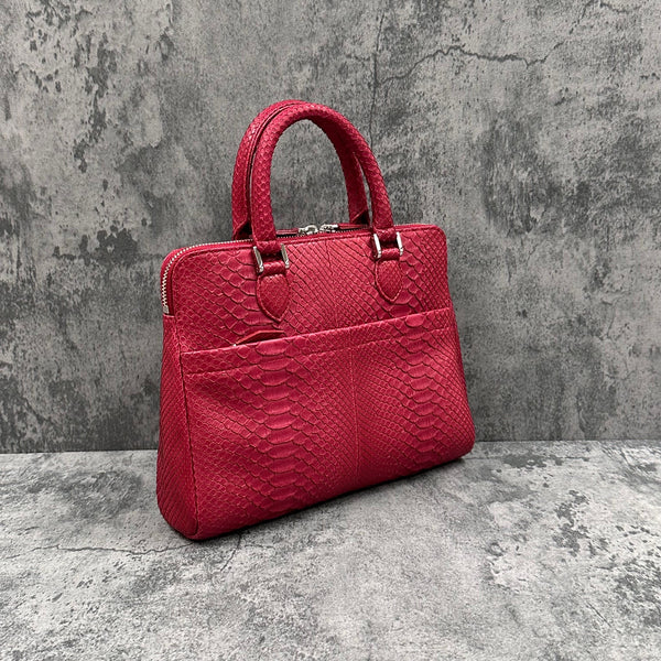 パイソン ミニブリーフバッグ GENOVA - RED/レッド