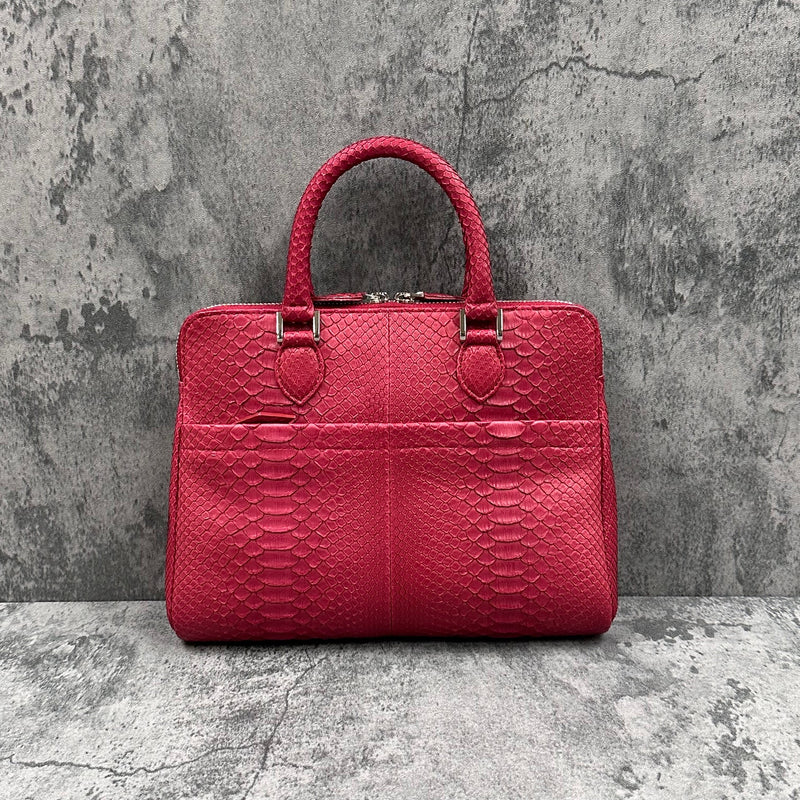 パイソン ミニブリーフバッグ GENOVA - RED/レッド