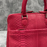 パイソン ミニブリーフバッグ GENOVA - RED/レッド