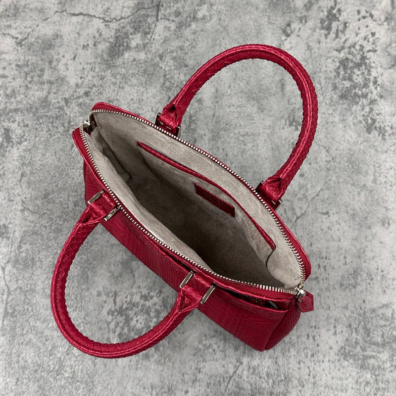 パイソン ミニブリーフバッグ GENOVA - RED/レッド