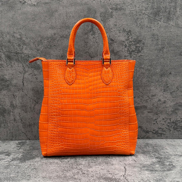 クロコダイル トートバッグ LIBIA - ORANGE/オレンジ