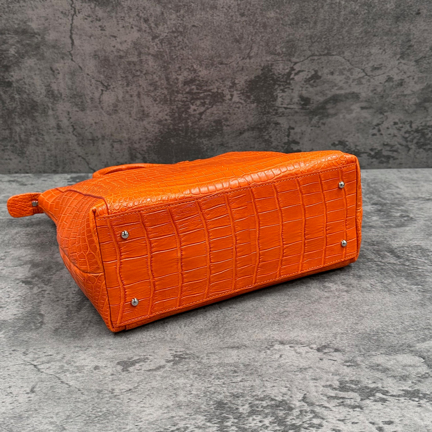 クロコダイル トートバッグ ワニ革 ポロサス 本革 オレンジ LIBIA – Le'sac