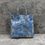 パイソン トートバッグ LIBIA SPC - GOLD＆BLUE/ゴールド＆ブルー