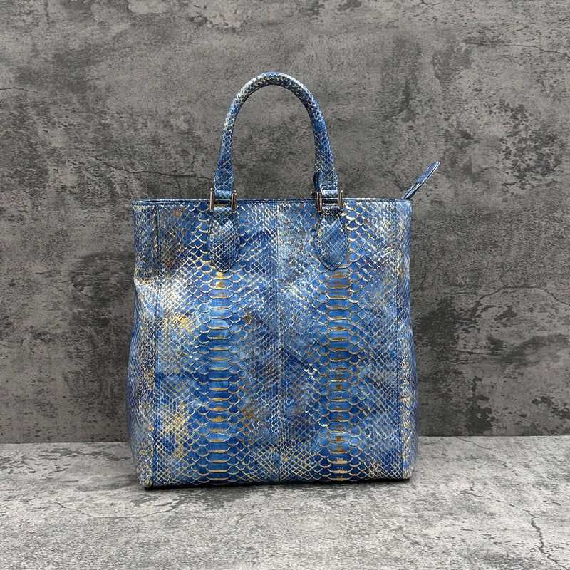 パイソン トートバッグ LIBIA SPC - GOLD＆BLUE/ゴールド＆ブルー