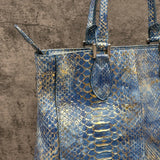パイソン トートバッグ LIBIA SPC - GOLD＆BLUE/ゴールド＆ブルー