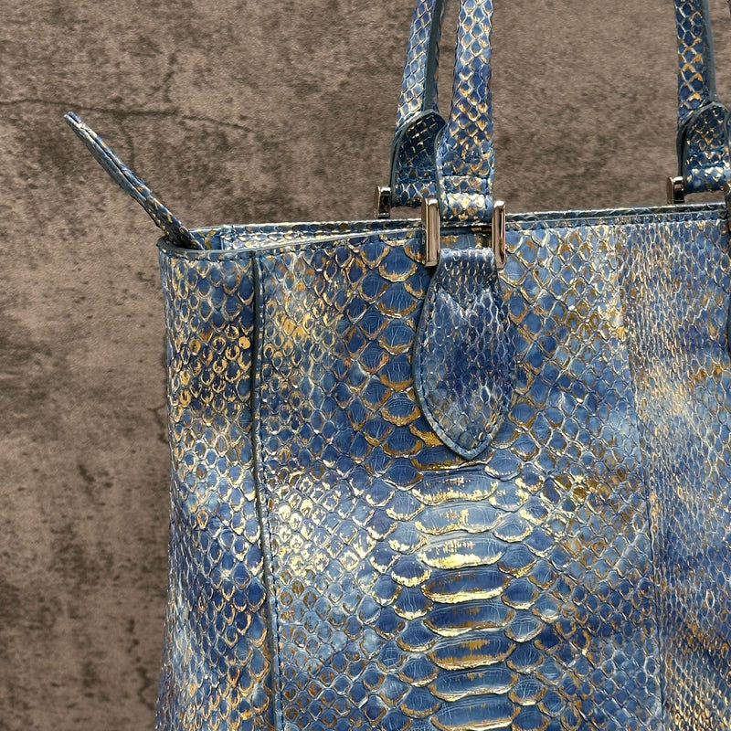 パイソン トートバッグ LIBIA SPC - GOLD＆BLUE/ゴールド＆ブルー
