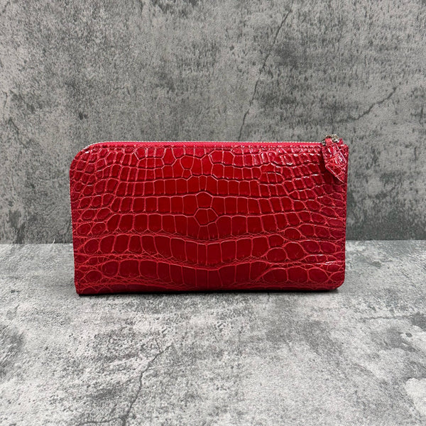 クロコダイル クラッチバッグ LUCE - DARK RED/ダークレッド – Le'sac