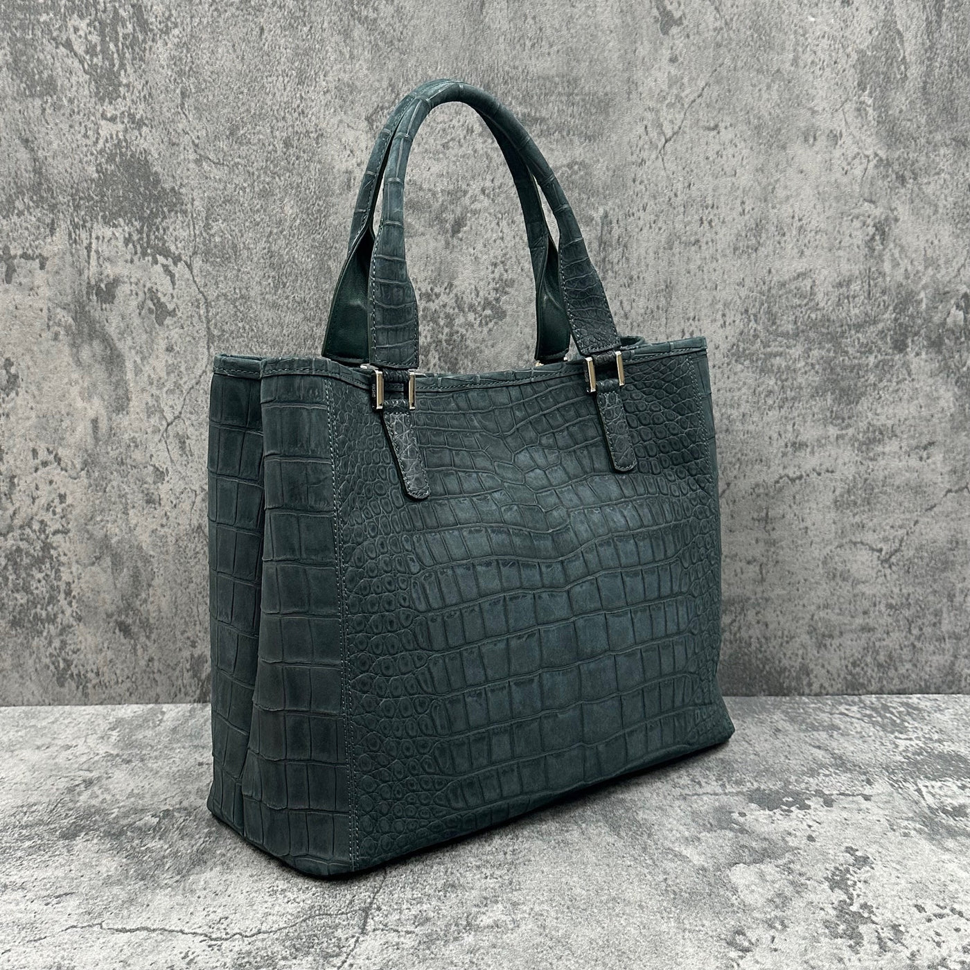 クロコダイル バッグ 手提げバッグ クロコダイル トートバッグ ヌバック仕上げ メンズ レディース 本革 緑