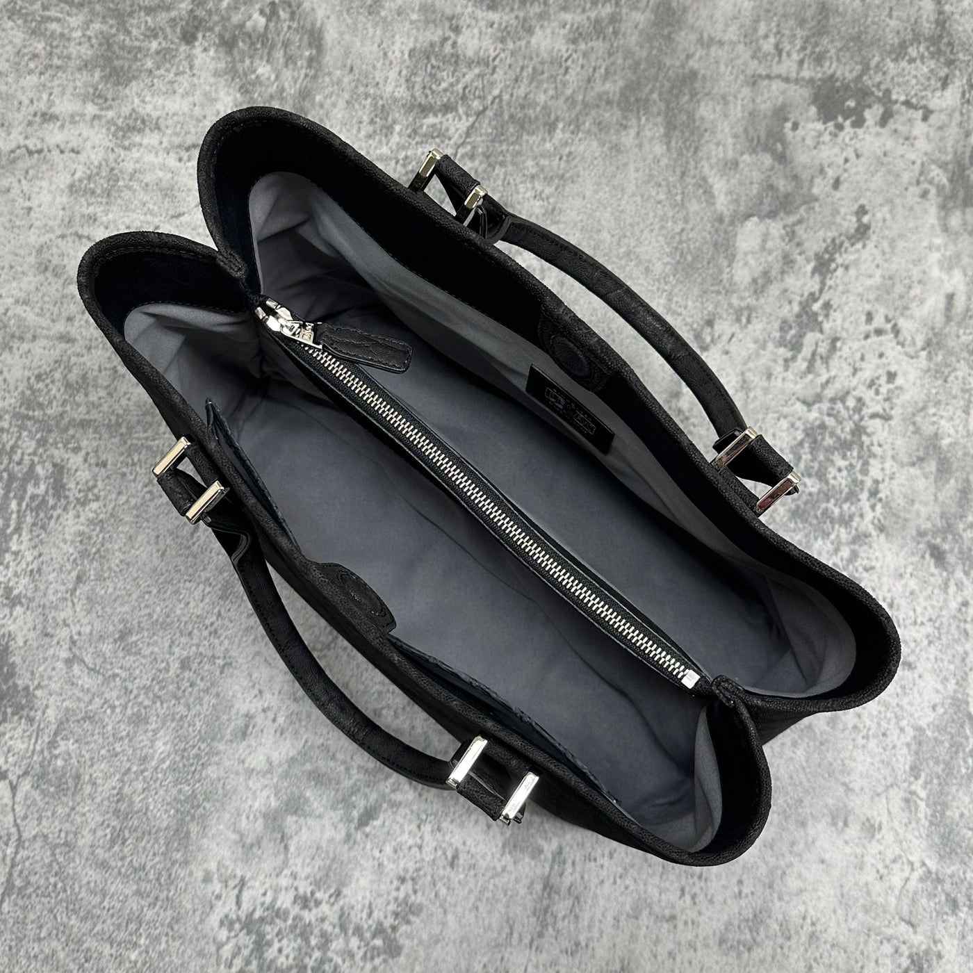 【希少】エレファントレザートートバッグ　象革　ブラック エレファント トートバッグ 象革 メンズ レディース 本革 黒 ブラック