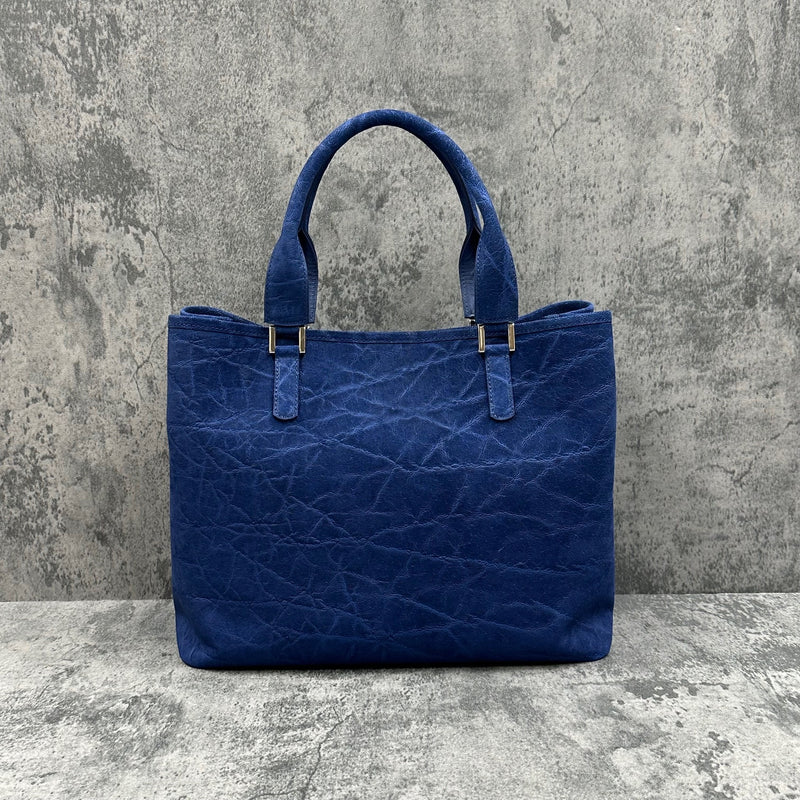 エレファント トートバッグ 象革 メンズ レディース 本革 紺 ネイビー