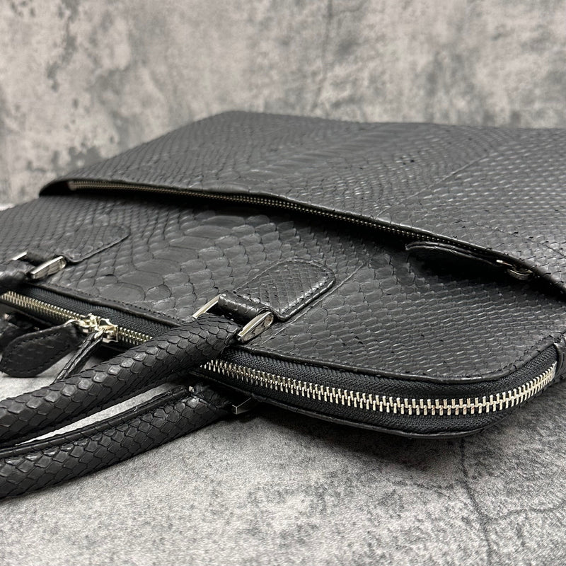 パイソン ブリーフバッグ MILAN - BLACK/ブラック
