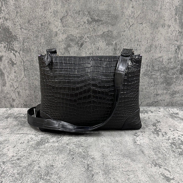 クロコダイル ショルダーバッグ PEU EPAIS - BLACK/ブラック