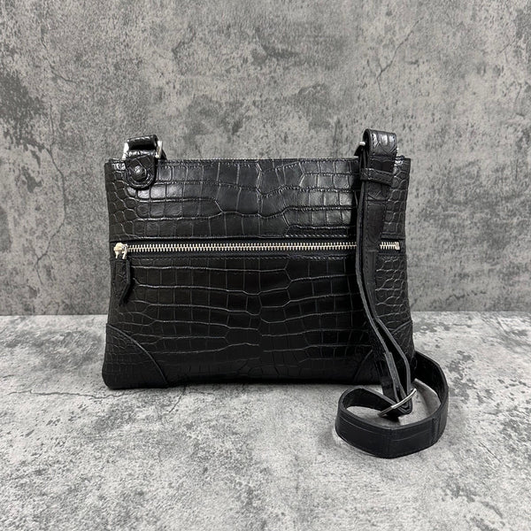 クロコダイル ショルダーバッグ PEU EPAIS - BLACK/ブラック