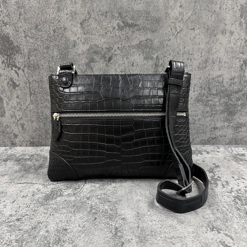 クロコダイル ショルダーバッグ PEU EPAIS - BLACK/ブラック