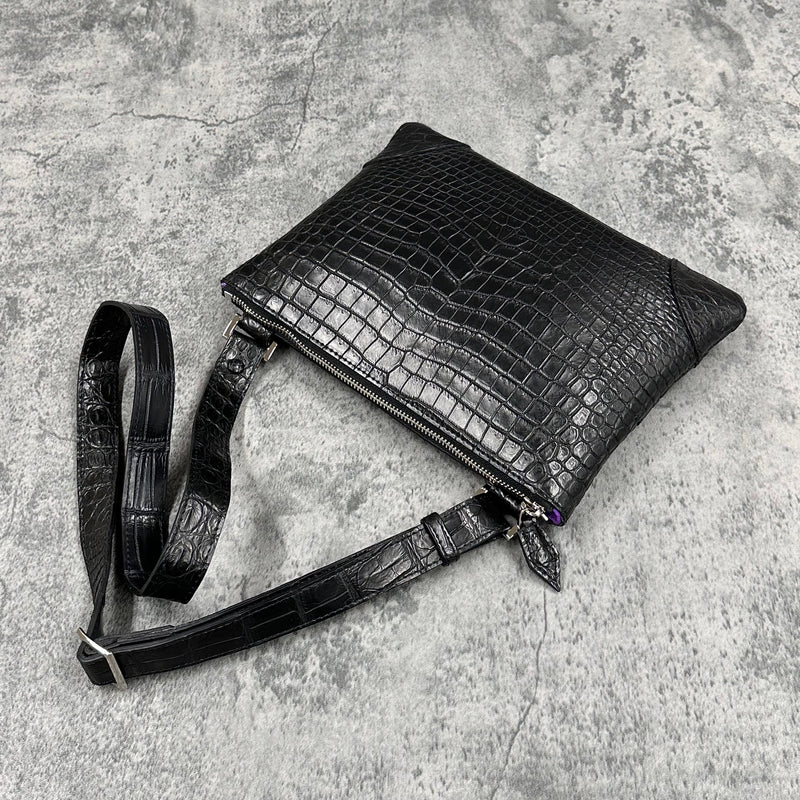 クロコダイル ショルダーバッグ PEU EPAIS - BLACK/ブラック