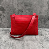 クロコダイル ショルダーバッグ PEU EPAIS - RED/レッド