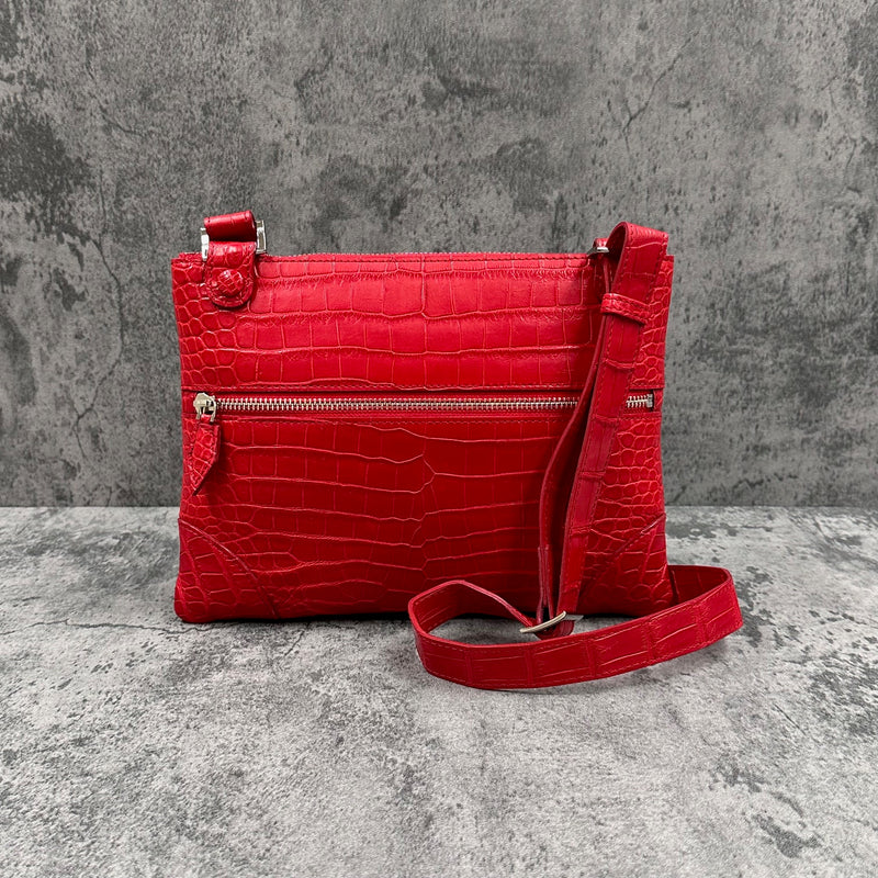 クロコダイル ショルダーバッグ PEU EPAIS - RED/レッド