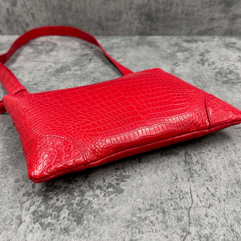 クロコダイル ショルダーバッグ PEU EPAIS - RED/レッド