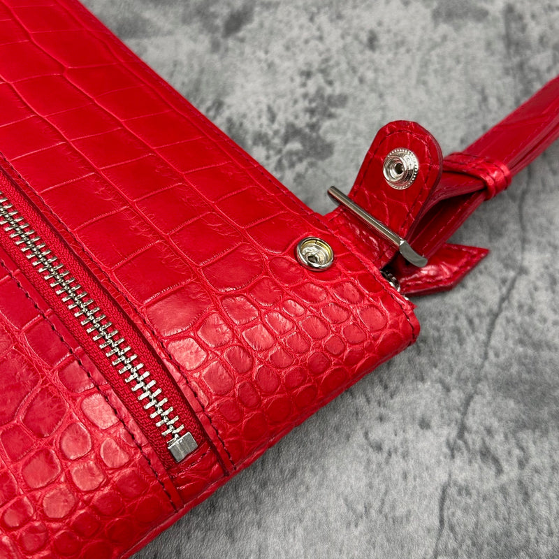 クロコダイル ショルダーバッグ PEU EPAIS - RED/レッド