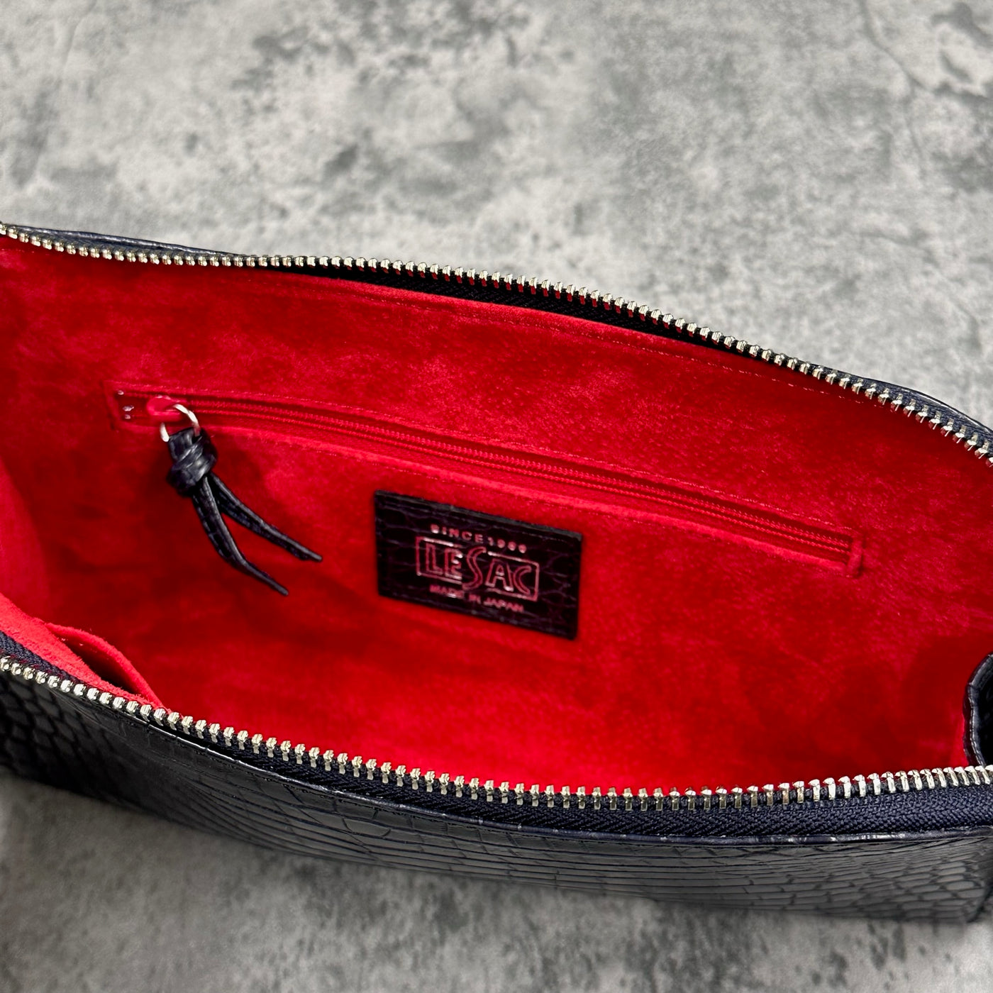 クロコダイル クラッチバッグ SAGGIO MINI - NAVY/ネイビー – Le'sac