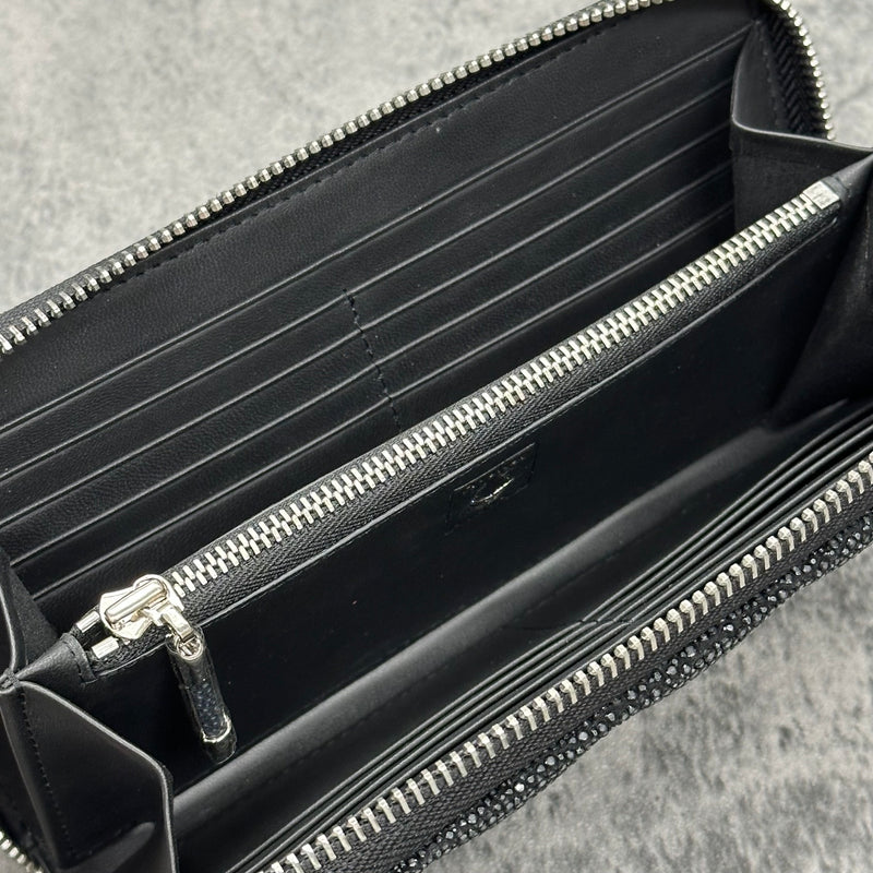 スティングレイ 長財布 ラウンドファスナー エイ革 ガルーシャ 本革 黒