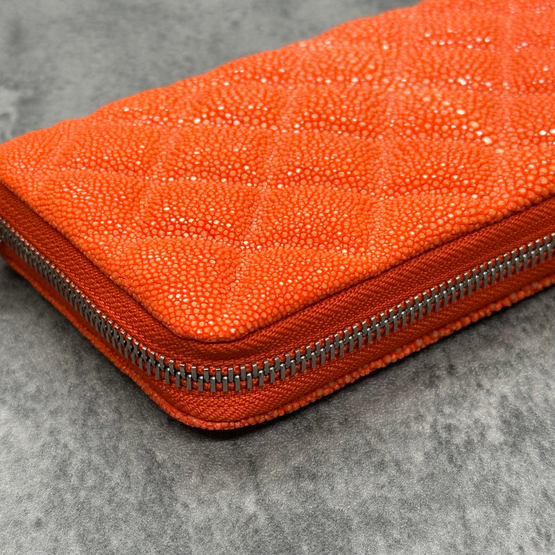 スティングレイ 長財布 ラウンドファスナー エイ革 ガルーシャ 本革