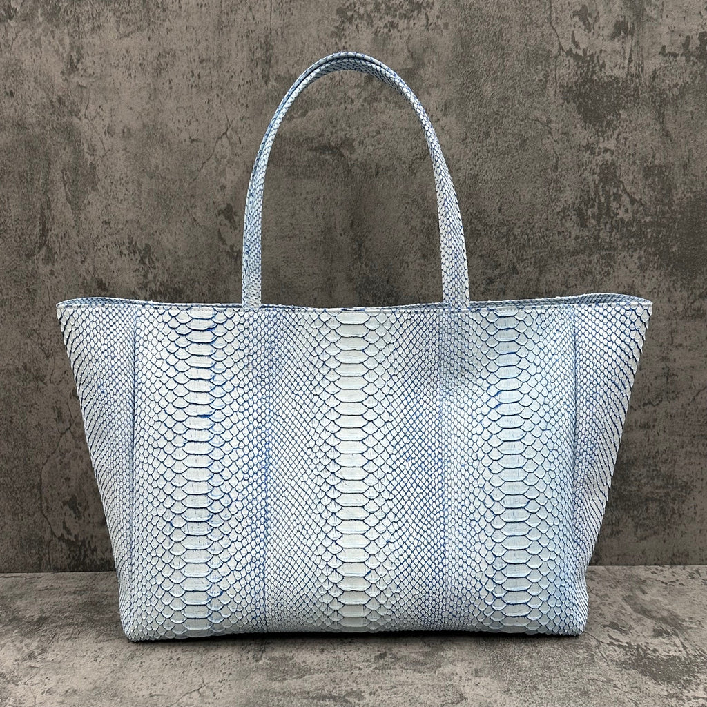 パイソン トートバッグ 蛇革 本革 白 青 ホワイト ブルー SPERANZA SPC
