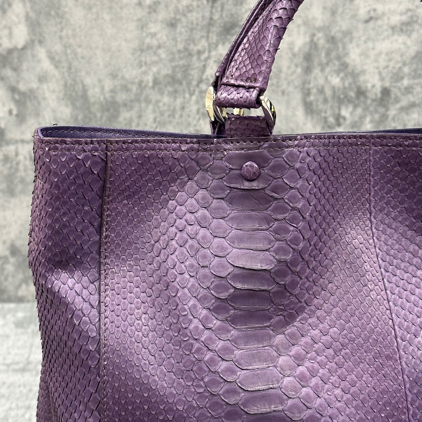 パイソン トートバッグ 蛇革 本革 メンズ レディース 紫色 パープル