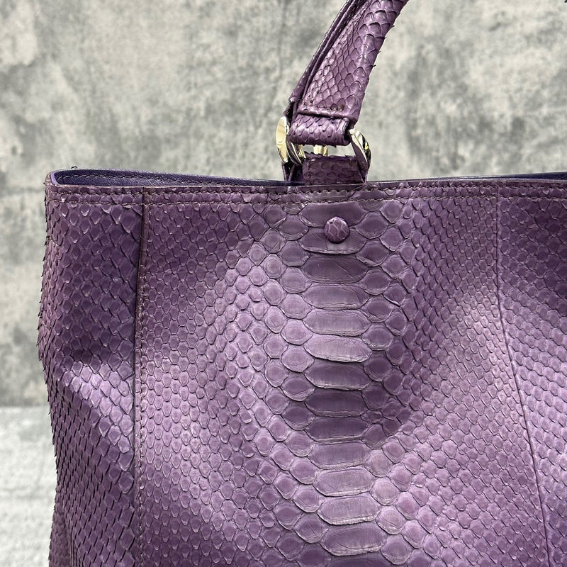 パイソン トートバッグ 蛇革 本革 メンズ レディース 紫色 パープル