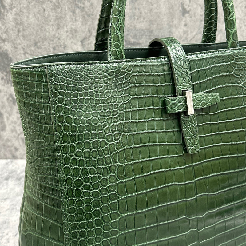 クロコダイル トートバッグ ポロサス メンズ レディース 本革 緑