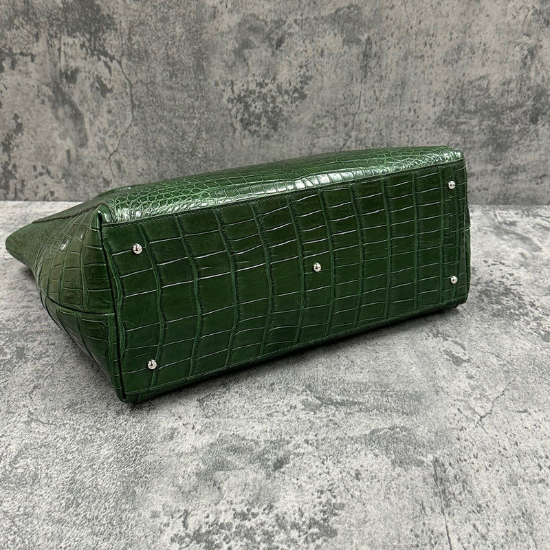 クロコダイル トートバッグ ポロサス メンズ レディース 本革 緑