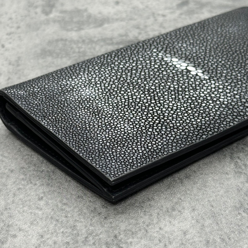 スティングレイ 長財布 エイ革 ガルーシャ 本革 黒 ブラック 品番WP 