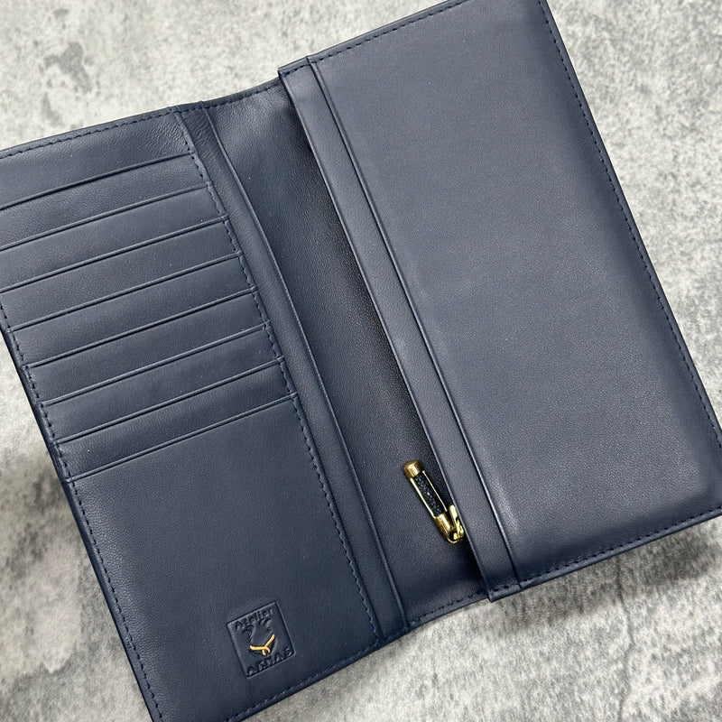 スティングレイ 長財布 エイ革 ガルーシャ 本革 紺 ネイビー 品番WP