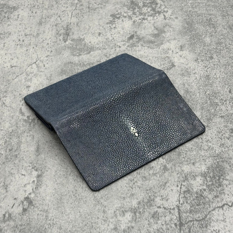 スティングレイ 長財布 エイ革 ガルーシャ 本革 紺 ネイビー 品番WP