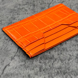 イタリアンカーフ/クロコダイル カード入れ 8183 - ORANGE＆ORANGE/オレンジ＆オレンジ