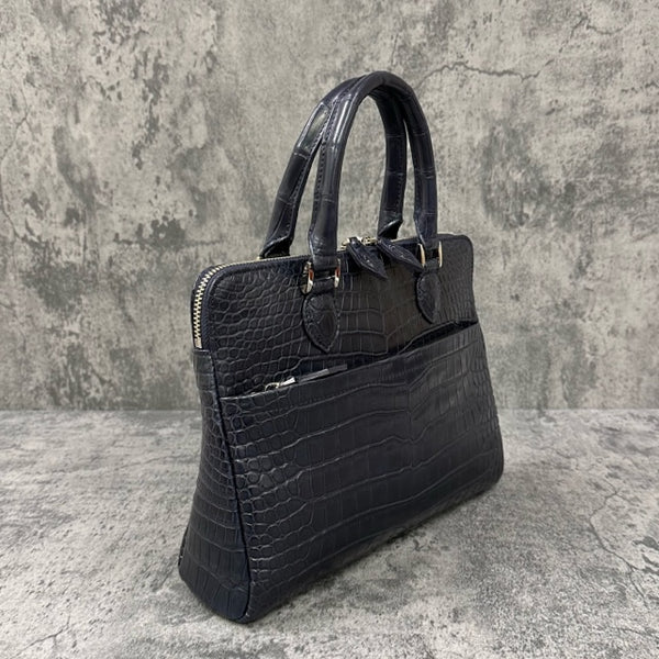 クロコダイル ミニブリーフバッグ GENOVA - NAVY/ネイビー – Le'sac