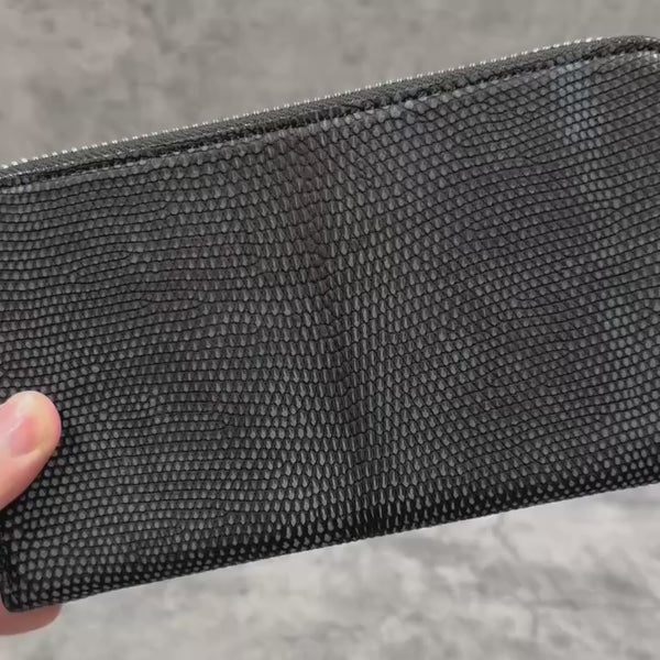 リザード(吟スリ) 長財布 8212 - CHARCOAL/チャコール