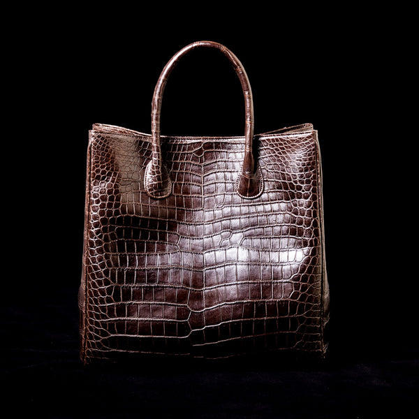 クロコダイルレザー トートバッグ ダークブラウン サンキョウショウカイ 三京商会 クロコダイル バッグ トートバッグ