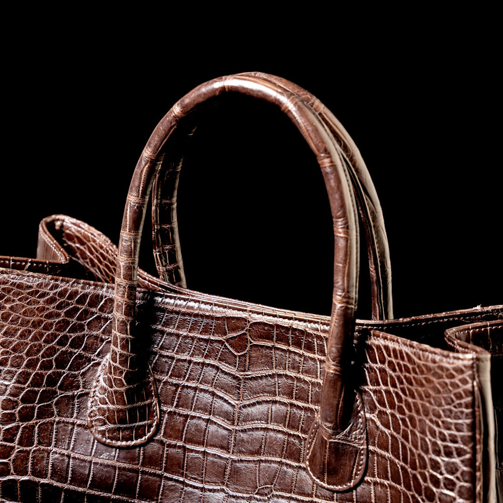 クロコダイル トートバッグ SWAN - DARK BROWN/ダークブラウン – Le'sac